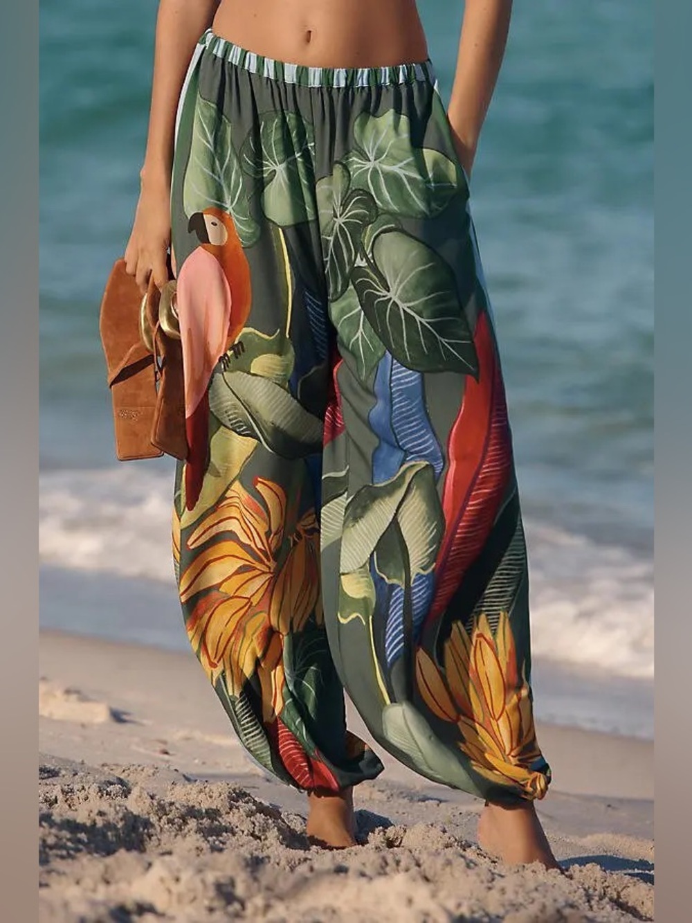Farm Rio x Anthropologie Wide Leg Pants in Botanical Motif NWT